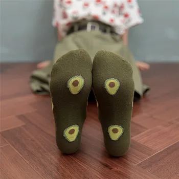 10Pcs=5Pairs/Pack Nové Kreslené Ovocie Členkové Ponožky Ženy Letné Japonské Avokádo Roztomilý Loď Ponožky Elegantný Módy Low-Cut Bavlnené Ponožky