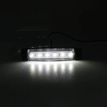 10pcs 6 LED Vozidlo Nákladné automobily, Autobus Odbavenie Strane Marker Ukazovatele Light, Biele Kabíny Značka Náves Obrysové Svetlá 12v