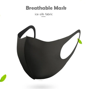 10pcs Black Úst Maska Opakovane Maska Umývateľný štít na tvár Tvár Masku Masque Handričkou Ultra-tenké elastické Dýchať hladko