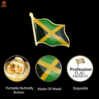 10PCS Karibiku Jamajka Vlajkou Krajiny, Kovové Kolíky Smalt Kovboj Bunda/Cestovný Batoh Nositeľné Tlačidlo Odznak Brošňa Šperky