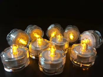10PCS Kvetinový tvarované Nepremokavé Ponorné led sviečka tealight flameless Strany Svadobné Váza lampa tabuľka vrchol Decor-Amber