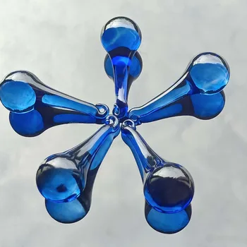 10PCS Modré Crystal Suncatcher Raindrop Krištáľový Luster Časti Hranolov Drop Cencúľ Prívesok DIY Svadobné Dekor 60 mm