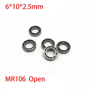10Pcs MR106 L-1060 6x10x2.5 mm Otvoriť isko Miniatúrne Ložiska Vysoká Kvalita