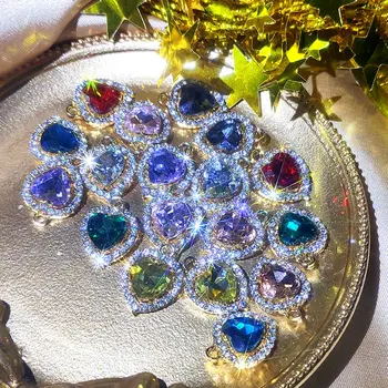 10Pcs/nastaviť Módne Skvelého 9 Farba Srdci Crystal DIY Šperky Príslušenstvo Lesklé Drahokamu na Výrobu Náušnice Náhrdelník s Príveskom