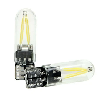 10Pcs/Pack T10 LED 194 168 W5W COB LED CANBUS Kremičitého Skla Licencia Žiarovky, Teplé Biele Auto Príslušenstvo