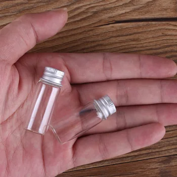 10pcs Priemer 16 mm Transparentné Sklo Fľaše s Hliníkové Krytky Sklenené Fľaše, ktorí Chcú 2ml-4 ml 6ml Mini Sklenených Nádob