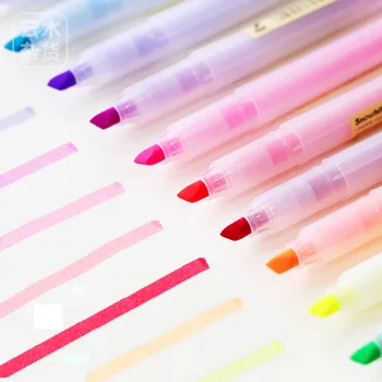 10pcs/set mäkké pastelové, ktorý sa skončil pero, zvýrazňovač, Fluorescenčné pero Marker pero Mierne líniové DIY Školské potreby Kancelárske Písacie potreby kawaii