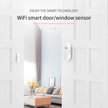 10PCS tuya dvere senzor wifi dvere, okno, senzor home security alarm alexa google asistent kompatibilné alarm systém pre domáce