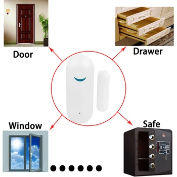 10PCS tuya dvere senzor wifi dvere, okno, senzor home security alarm alexa google asistent kompatibilné alarm systém pre domáce