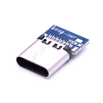 10pcs USB 2.0 Typu C Konektor 14 Pin Female Zásuvka nádoby Cez Diery PCB 180 Vertikálne Štít USB-C