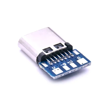 10pcs USB 2.0 Typu C Konektor 14 Pin Female Zásuvka nádoby Cez Diery PCB 180 Vertikálne Štít USB-C