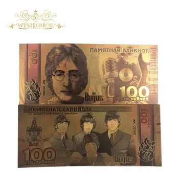 10pcs/veľa 2019 Nový Dizajn Pre Rusko Bankovka 100 Rubeľ Bankoviek v 24k Zlatom Falošné Peniaze ako dar