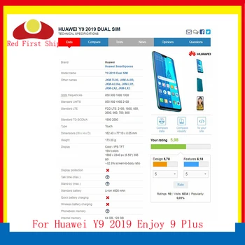 10Pcs/veľa Dotykový Displej Pre Huawei Y9 2019 Dotykový Panel Predné Vonkajšie Sklo Objektívu Vychutnať 9 Plus LCD Skla, Ktoré OCA Duté Lepidlo