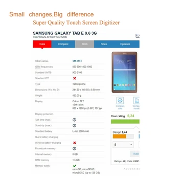 10Pcs/veľa Dotykový displej Pre Samsung Galaxy Tab E 9.6 SM-T560 SM-T561 T560 T561 Dotykový Displej Digitalizátorom. Panel Senzor Tablet Sklo