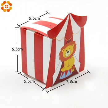 10PCS/Veľa Kreslených Cirkus Tému Party DIY Candy Box Pre Deti Narodeninová Párty, Baby Sprcha Dekorácie, Cukrovinky Darčeka Dodávky
