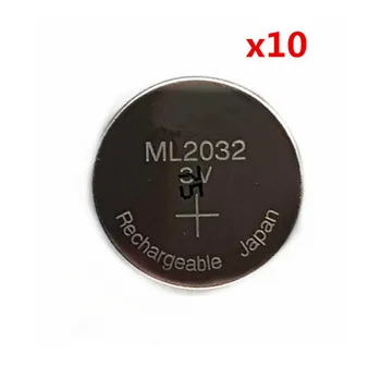 10PCS/VEĽA Nových Originálnych ML2032 3V Nabíjateľné lítiové batérie tlačidlo bunky gombíkové batérie (ML2032)