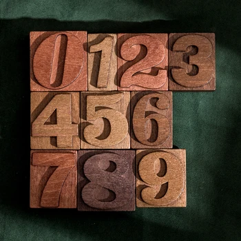 10PCS/VEĽA retro čísla série pečiatka DIY drevené gumových pečiatok pre scrapbooking papiernictvo scrapbooking štandardné pečiatka
