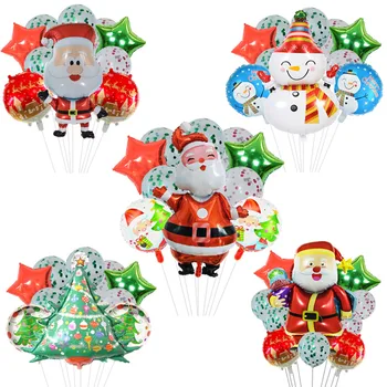 10pcs/veľa Veľké Santa Claus Fóliové Balóniky Zelená Červená Konfety Latex Baloon Hélium Globos Vianočné Ozdoby Nový Rok Dekor