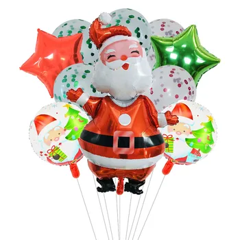 10pcs/veľa Veľké Santa Claus Fóliové Balóniky Zelená Červená Konfety Latex Baloon Hélium Globos Vianočné Ozdoby Nový Rok Dekor