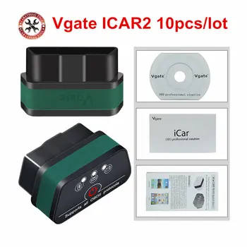 10pcs/veľa Vgate ICar2 ELM327 OBD2 Bluetooth Adaptér Auto OBD Skener Car Code Reader Diagnostický Nástroj Univerzálne OBD2 Skener
