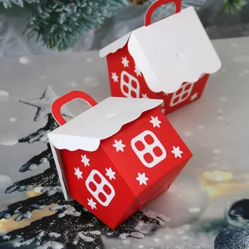 10pcs Vianočné Cukrovinky Box Vrecia Santa Claus Darčeka DIY Cookie Balení Taška Merry Christmas Party Dekorácie Nový Rok Deti Darček
