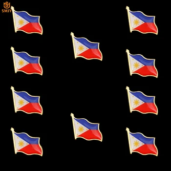 10PCS Ázijský obchod so Smaltom Kolíky Filipínskej Národnej Vlajky Šperky Patriot Vyhovovali/Kravatu Klope Nositeľné Pripnúť Odznak Šperky Brošňa