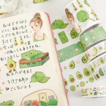 10set/1lot Washi Maskovacie Pásky Avokádo dievča, Dekoratívne Samolepiace Scrapbooking DIY Papier Japonský Nálepky