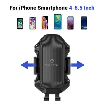 10W Bezdrôtová Nabíjačka do Auta Pre iPhone Xs Max X Samsung S10 Xiao Mi 9 Rýchle Nabíjanie Auto Držiaka Telefónu Qi Bezdrôtovú Nabíjačku Mount