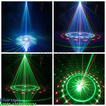 10W RGB Farebné Vzory Laserové Svetlo DMX 512 Skener Dataprojektor Xmas Party DJ, Disco Show, Svetlá Klub Hudobné Vybavenie Lúč Pohybe