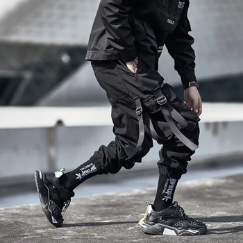 11 BYBB TMAVOM Hip Hop Taktické Nohavice Mužov 2020 Elastický Pás Pásky Hárem Tepláky Streetwear Nadrozmerná Príležitostných Bežcov Nohavice