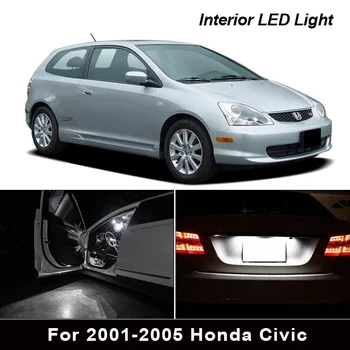 11 Ks Interiéru Auta LED Žiarovky Balík Kit Pre 2001-2005 Honda Civic Mapu Dome batožinového priestoru špz Svetlo