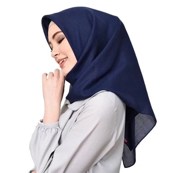 110*110 cm štvorcových bavlnená šatka ženy moslimských hidžáb šatku femme musulman mäkké islamskej šatky šály a zábal pashmina šatky