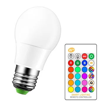 110V 220V E27 RGB LED Žiarovka Svetla 5W 10W 15W RGB Lampada Vymeniteľné Farebné RGBW LED Lampa S IR Diaľkové Ovládanie+Pamäť Režim
