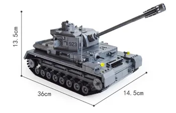 1193Pcs Veľké Panzer IV Nádrž Stavebné Bloky WW2 Vojenskú Techniku, Juguetes Tehly ARMÁDY Montáž Vzdelávacie Hračky Pre Deti,