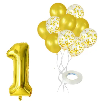 11pcs Zmiešané Číslo Balón Nastaviť 32inch digitálne Ballon s Latexové Balóny Na Narodeniny Dieťa Sprcha Strany Globos Gule Dekorácie