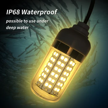 12-24V 5W 108LEDs Podmorský Rybolov Svetlo Lákať Návnadu Ponorné Ryby Finder Lampa IP68 s 5m/16.4 ft Kábel