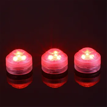 12 ks/Množstvo 3 LED Ponorné Čaj Svetlo Sviečky S Diaľkovým ovládaním Vymeniteľné Mince Batérie pod vodou Lampa