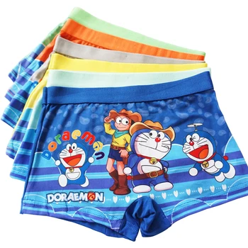 12 Ks/Veľa Chlapca 3-8Y Deti Trenýrky Mäkké Dieťa Boys Bavlnené Spodky, Nohavičky Pre Deti Cartoon Doraemon Bielizeň
