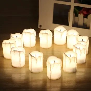 12 Kusov Teplá Biela Nie Blikanie LED Elektrické Batérie Powered Tealight Sviečky,Flameless Na Vianoce Dovolenku, Svadbu