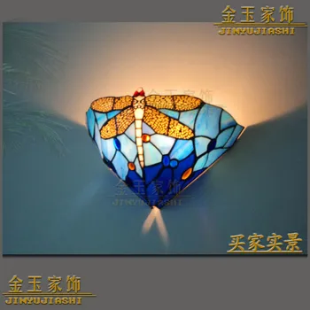 12 palcový Tiffany Stredomoria Dragonfly nástenné svietidlo reštaurácia chodby, obývacej izbe, posteľ-osvetlenie
