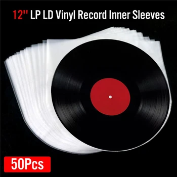 12 palcový Vinyl Protecter LP Nahrávanie Plastové Tašky Anti-Statický Záznam Rukávy Vonkajšie, Vnútorné Plastové Jasné Kryt Kontajnera 50PCS