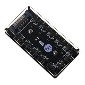 12 Spôsob, 5V RGB LED Splitter HUB s PMMA Prípade a Magnetické Prázdnemu SATA 15-Pin Napájací zdroj pre asus/MSI 5V 3Pin LED Controller