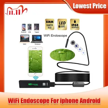 1200P HD WiFi Endoskopu Fotoaparát 5M Semi Pevné Kábel 8 MM Objektív S Bielym Svetlom IP68 Pre IPhone Telefón Android Tablet Mini Endoskopu