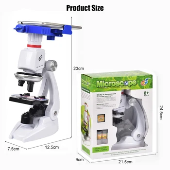 1200X Študent Monokulárne Biologický Mikroskop Set LED Home School Science Vzdelávania Pre Deti Dieťaťa Lab Optické Prístroje
