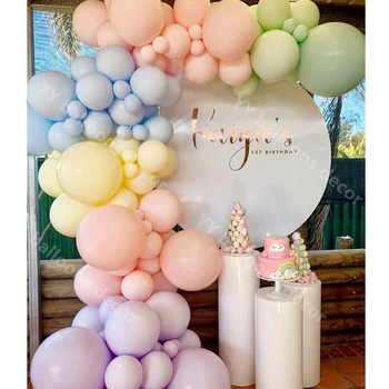 120pcs DIY Multicolor Pastel Balóny Garland Arch Nastaviť Svadobné Macaron Rainbow Strany Balón Baby Sprcha Pozadie Dekorácie