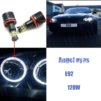 120W 6000K white H8 LED Angel Eyes s Led Pozičné Svetlá na BMW roky 2008-2010 Série 5 E60 (LCI)