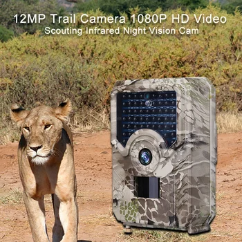12MPX HD 1080P Chodník Lov Fotoaparát Vodotesný Noc Verzia Foto 0,8 s Spúšť Čas Voľne žijúcich živočíchov Cam Home Safety s 32G TF Karty