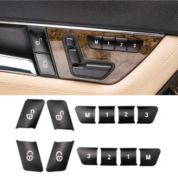 12Pcs Dvere Auta Seat Pamäť Prepínač Blokovania Tlačidiel Nálepky Kryt Výbava pre Mercedes Benz a B C E Trieda CLA GLA GLE GL GLS ML