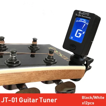 12pcs Joyo JT-01 Clip-On Digital Guitar Tuner 360 Stupňov Otočná Chromatické Prijímačov Stroje pre Gitaru, Bass Husle Drumbľa