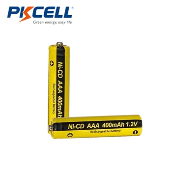 12pcs NICD 1.2 V AAA nabíjateľné batérie 400mah tlačidlo hore indurstry batérie značky PKCELL